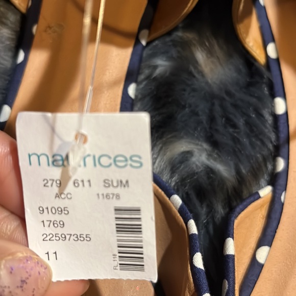 💙🤍Nwt Gorgeous Maurice’s open side ballet flat shoes size 11 - Picture 3 of 5